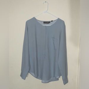Size 14, Elizabeth and Clarke, blue dress shirt